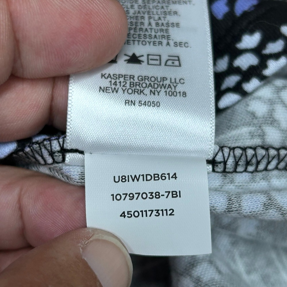Jones New York Signature Womens 2X V-Neck Floral Top Rainshadow Multi Cotton NEW - Picture 4 of 12
